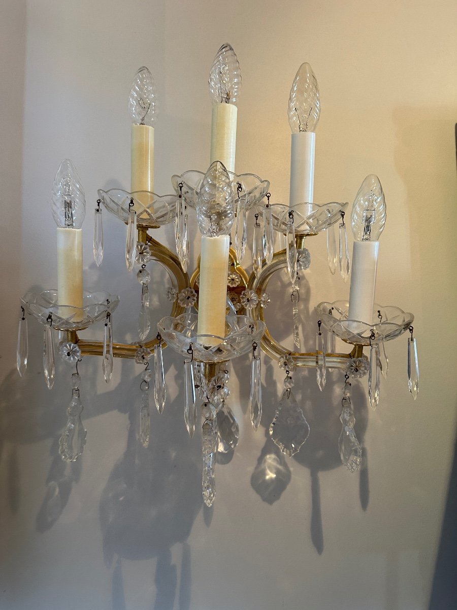 Set Of Six Large Marie-thérèse Wall Lights With Six Light Arms. -photo-3