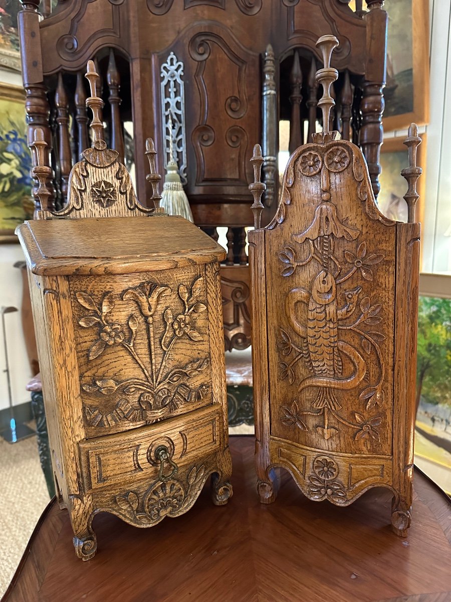 Pair Of Salt And Flour Boxes. 