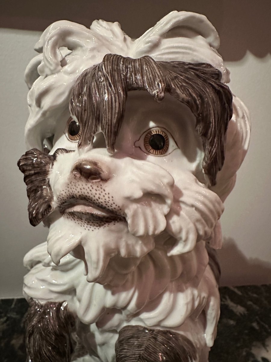 Chien Bolognais Porcelaine De Samson. -photo-2