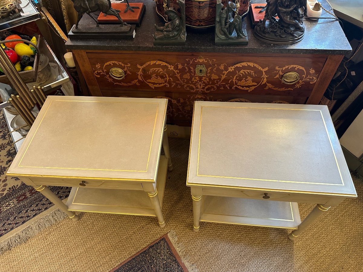 Pair Of Louis XVI Style Bedside Tables Or Sofa Ends. -photo-4