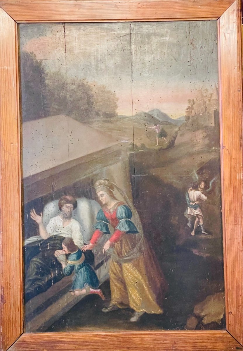 Huile Sur Panneau. Scène Religieuse. D’époque XVII Ème. 