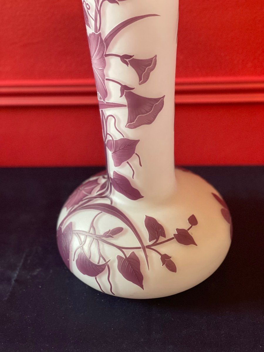 Grand Vase En Pâte De Verre, D’époque Art Nouveau . Signé «  Cristallerie  De Pantin ».-photo-2