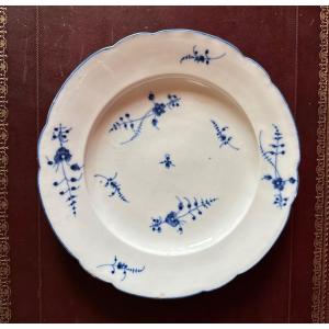 Soft Chantilly Porcelain Plate. From The 18th Century.