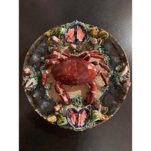 Plat Au Crabe Style Bernard Palissy. 