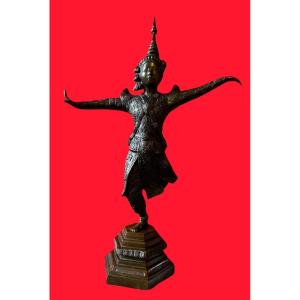 Bronze Sculpture Apsara Dancer Khmer Cambodia 19th Century. 