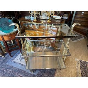 Hollywood Regency Style Rolling Table / Serving Cart. 