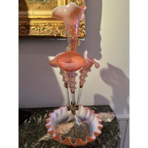 Large Tulip Tree, 19th Century Murano Glass Centerpiece. 