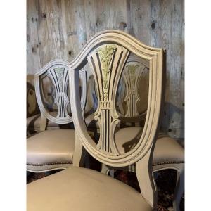 Suite De 10 Chaises De Style Transition Louis XV-louis XVI .