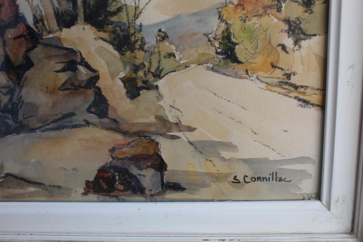 Aquarelle Signée S.cornillac-photo-2