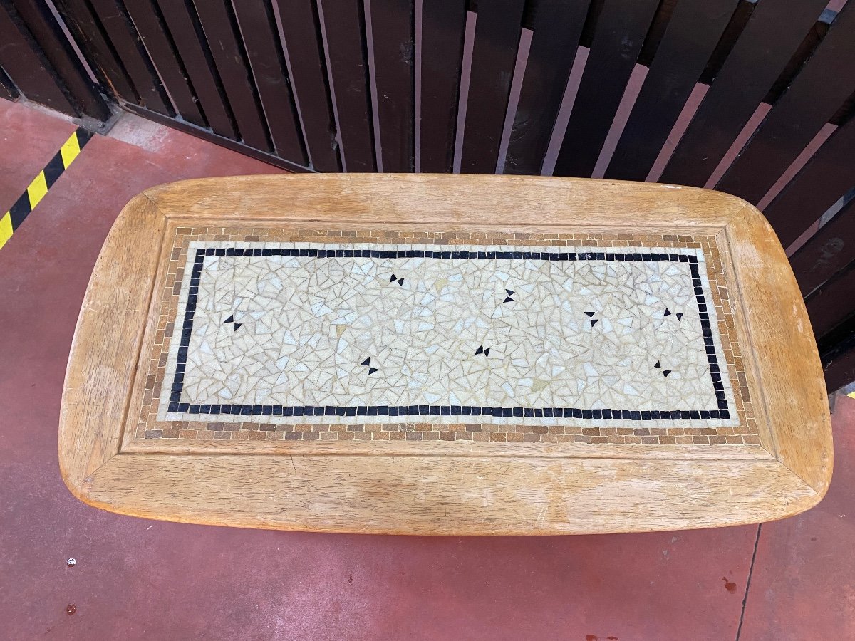 Walnut And Ceramic Side Table -photo-3