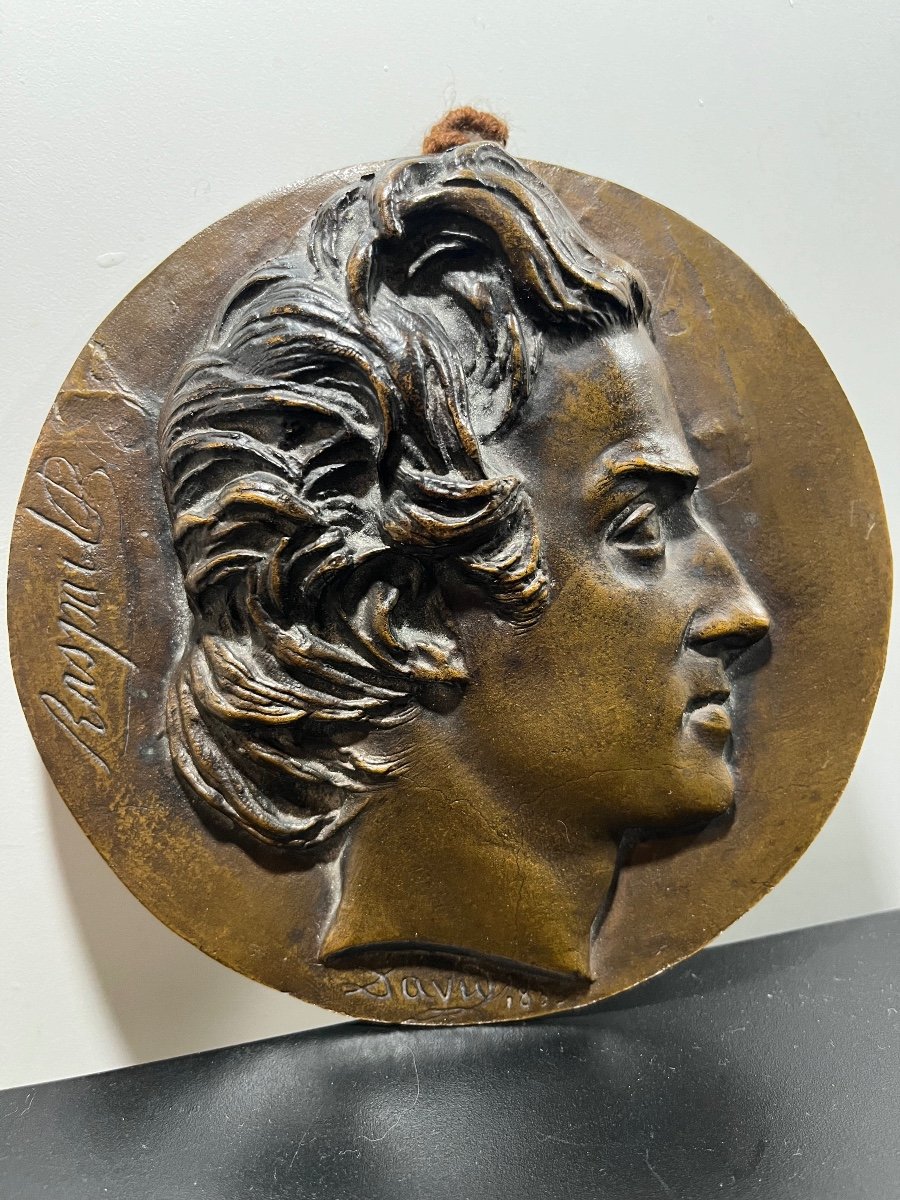 Medallion By Pierre-jean David d'Angers (1788-1856) Representing The Portrait Of François-vincen