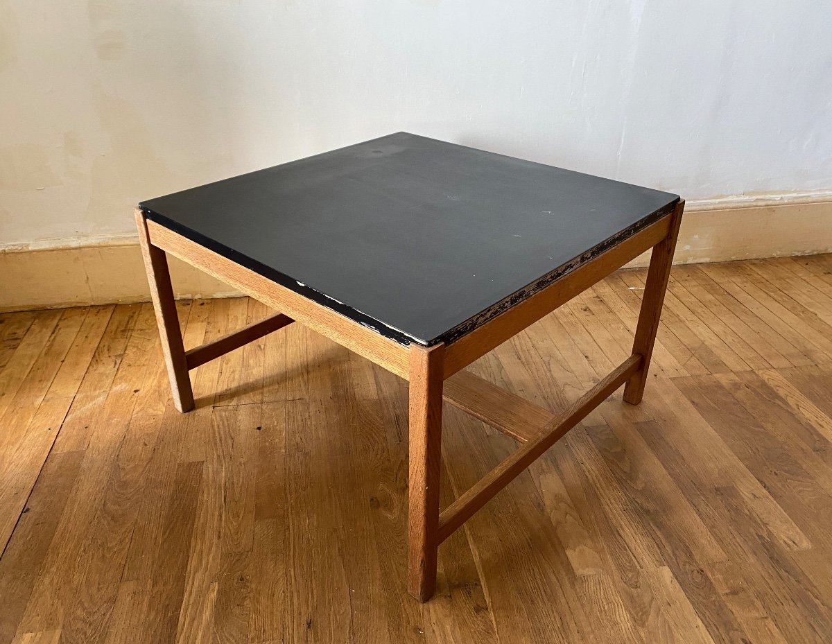 Coffee Table With Black Lacquered Top And Reversible -photo-4