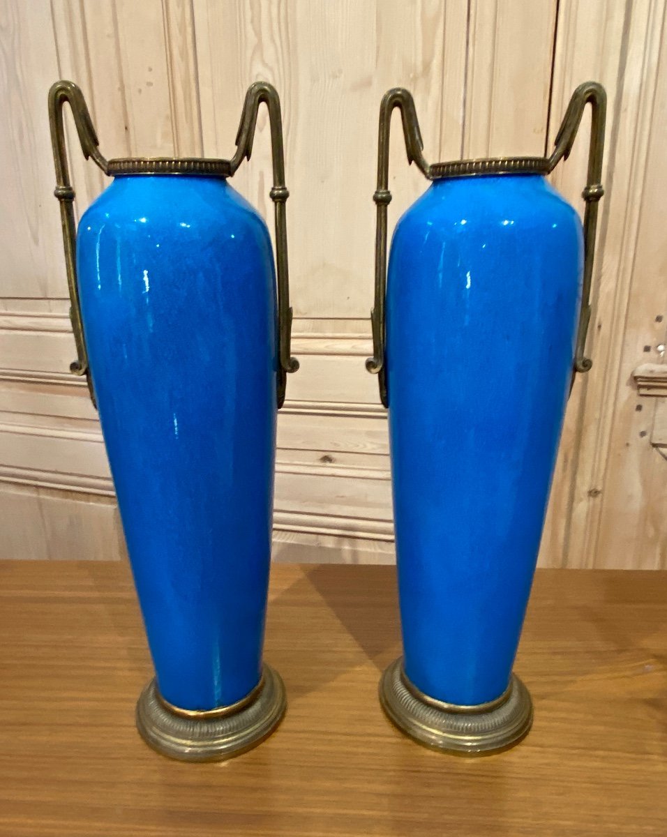 Pair Of Sevres Ceramic Vases 