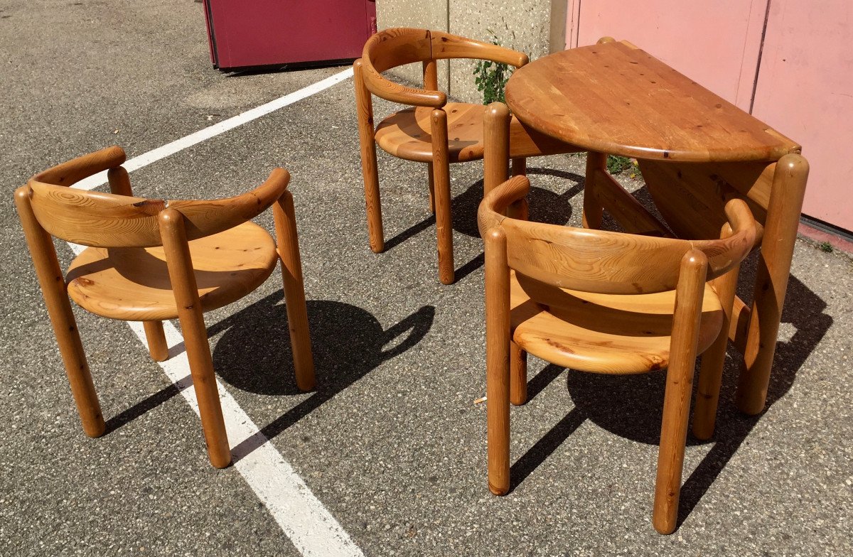 Ensemble Table Et 3 Chaises Rainer Daumiller Danemark 1960-photo-4