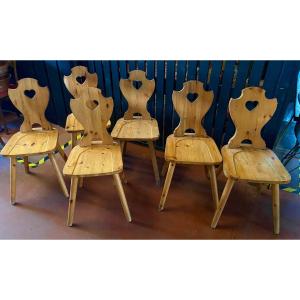 Series Of 6 Pine Mountain Chairs Circa 70