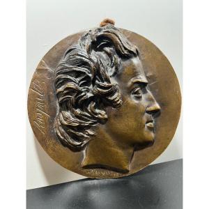 Medallion By Pierre-jean David d'Angers (1788-1856) Representing The Portrait Of François-vincen