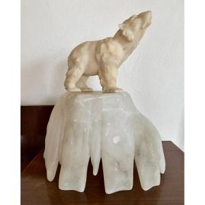 Bear On His Iceberg Alabaster Night Light