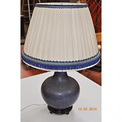 Lamp Ceramic Coated De Cuir Bleu