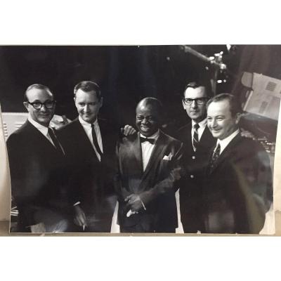 Large Format Photo Of Louis Armstrong During A Tv Show