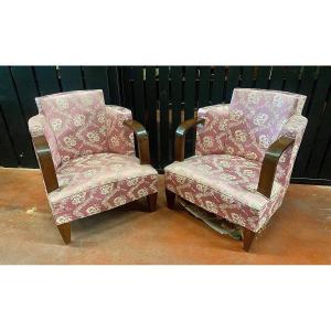 Pair Of Art Deco Armchairs