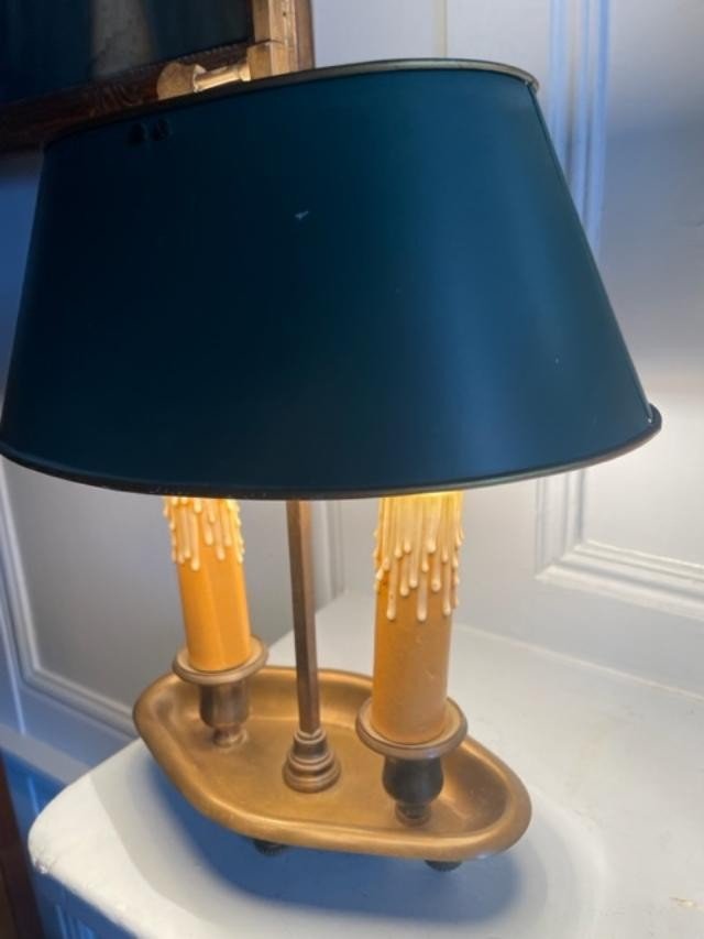 Lampe bouillotte en bronze et tôle peinte -photo-4