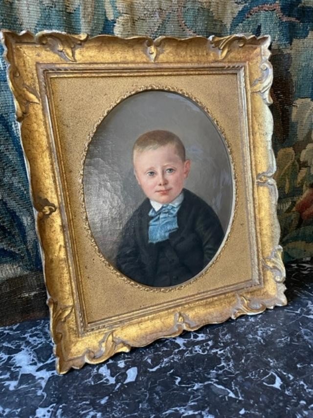 Charming Portrait Of A Young Boy From The 19th Century