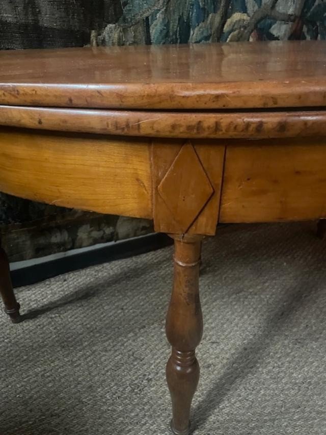 Half Moon Table In Fruit Wood From The 19th Century-photo-3
