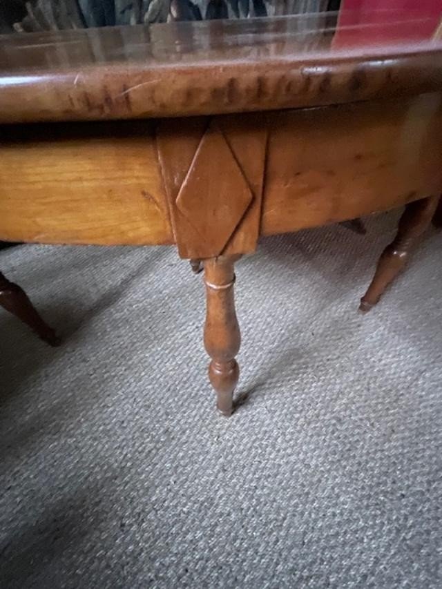 Half Moon Table In Fruit Wood From The 19th Century-photo-1