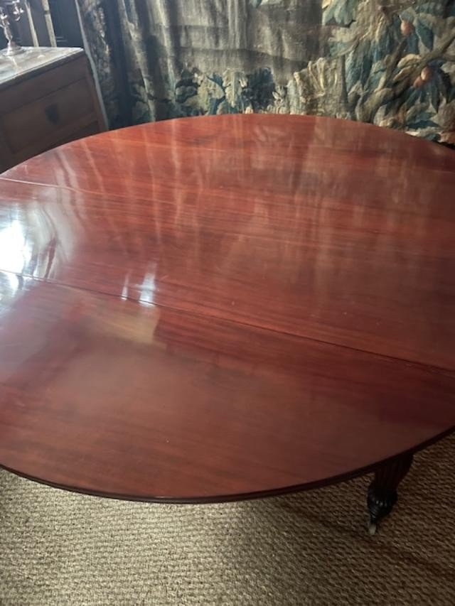 Large Vintage Cuban Mahogany Dining Room Table From The Early 19th Century-photo-3