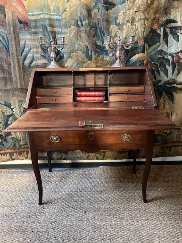 Elegant Donkey Back Secretary In Solid Mahogany From The 18th Century-photo-3