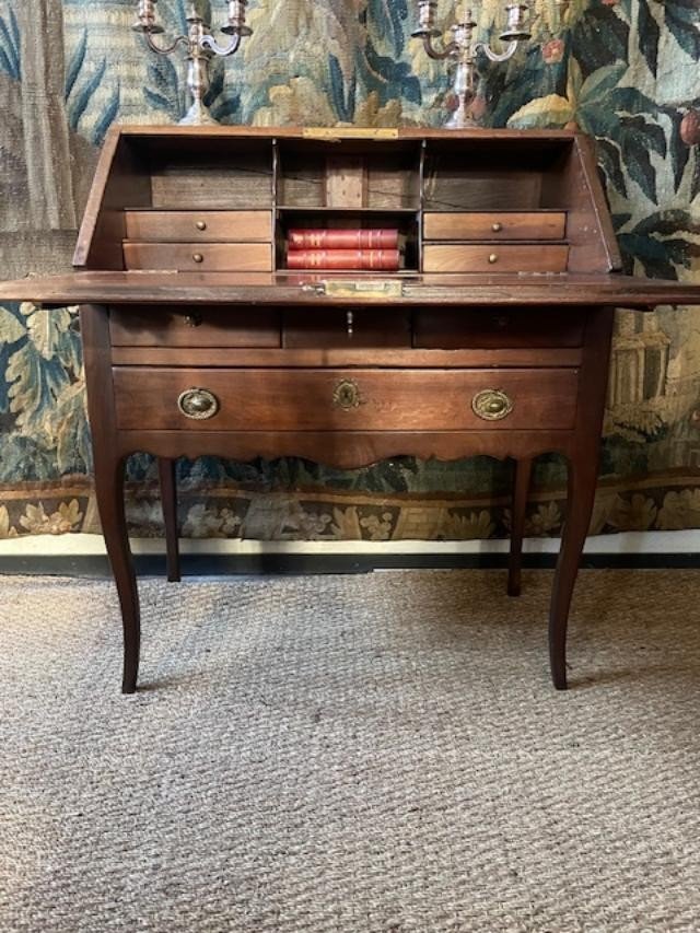 Elegant Donkey Back Secretary In Solid Mahogany From The 18th Century-photo-4