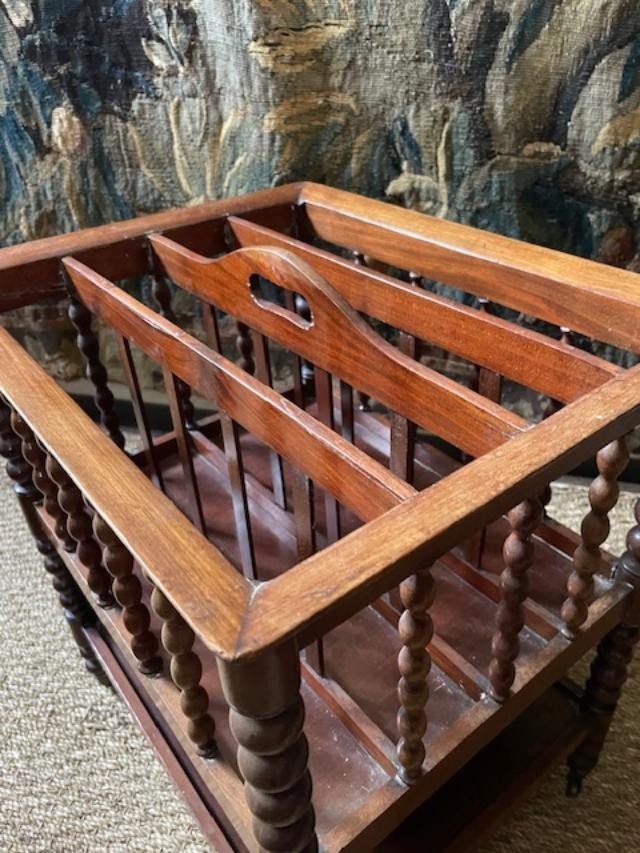 Restoration Period Mahogany Magazine Rack-photo-2