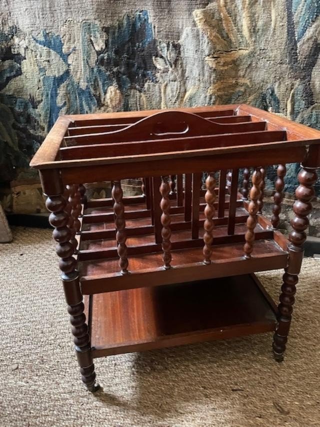 Restoration Period Mahogany Magazine Rack