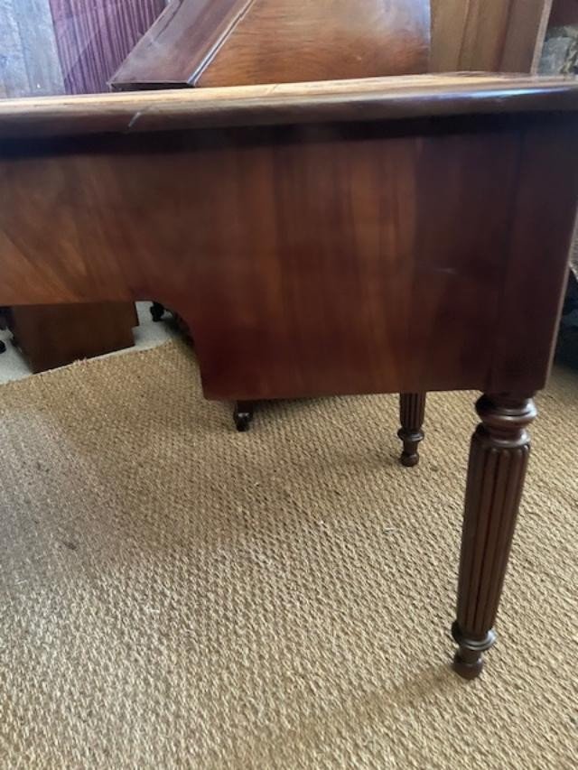 Flat Mahogany Desk From The Restoration Period With Pulls-photo-2