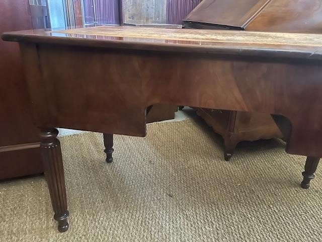 Flat Mahogany Desk From The Restoration Period With Pulls-photo-3