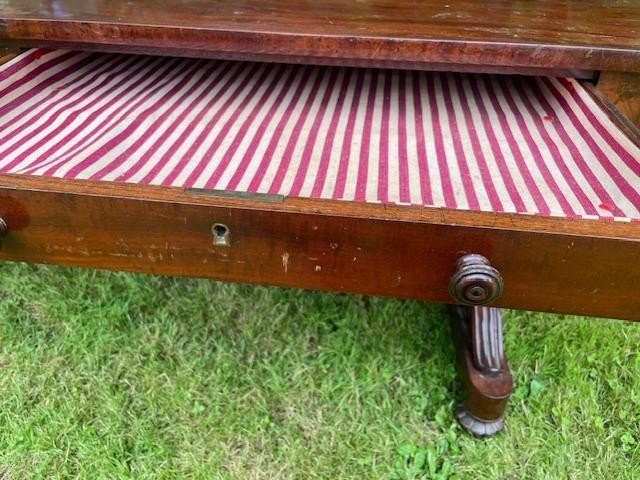 Large Mahogany Desk Table From The 19th Century-photo-1