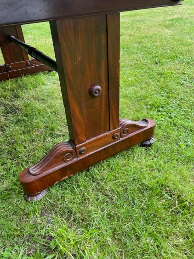 Large Mahogany Desk Table From The 19th Century-photo-4