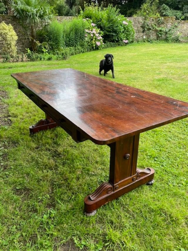 Large Mahogany Desk Table From The 19th Century-photo-5