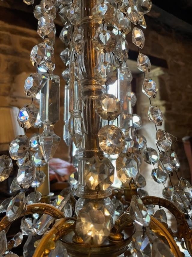 6-light Chandelier With Tassels And Gilded Bronze-photo-1