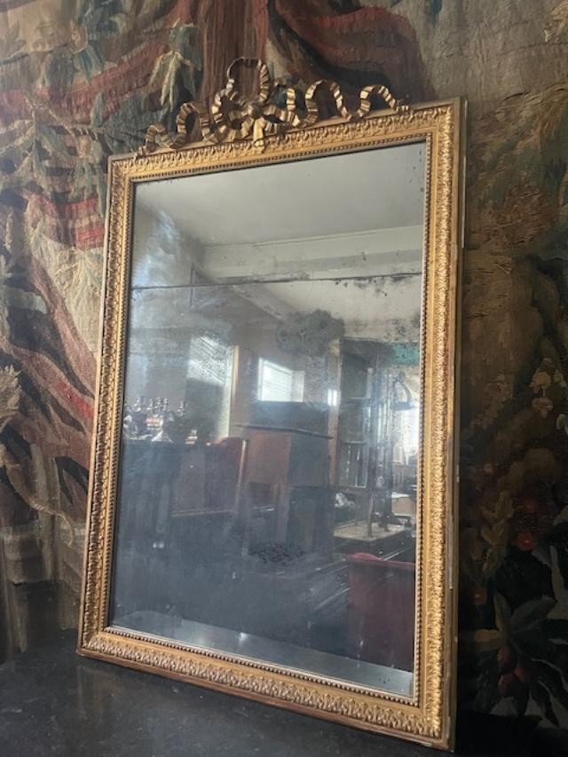 Important Louis XVI Style Mirror With Its Mercury Glass