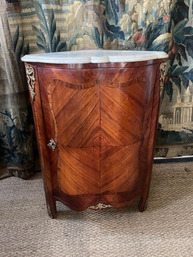 Louis XV Period Marquetry Corner Cupboard