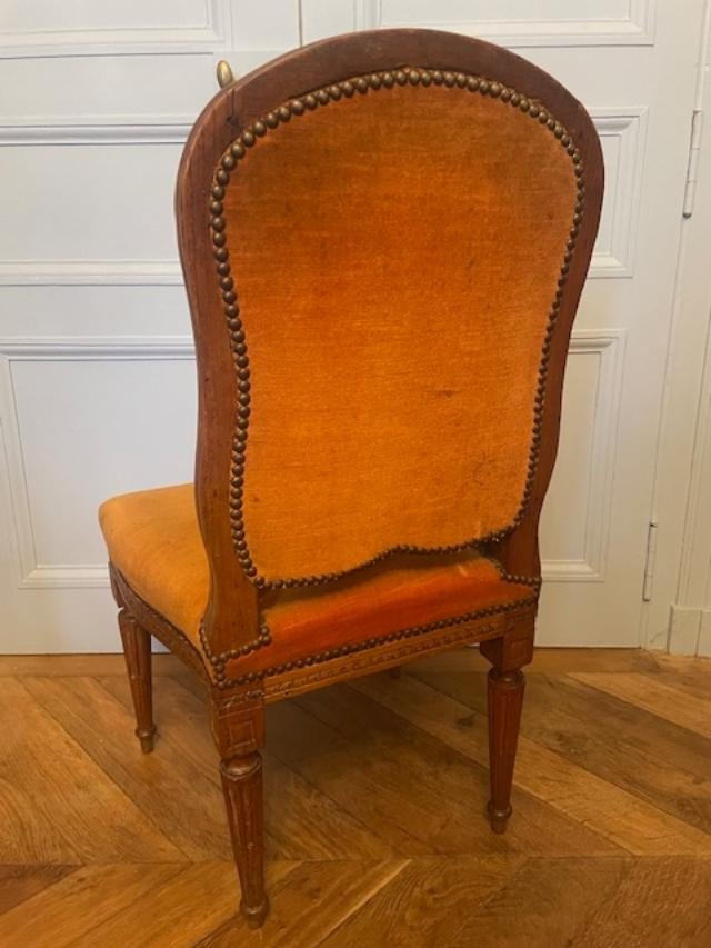 Suite de 6 chaises au modèle d'époque Louis XVI , 18 ème siècle-photo-4