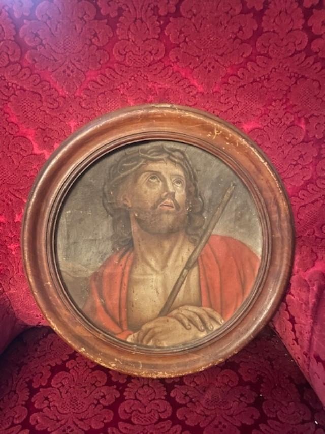 Oil On Canvas Representing Christ, 19th Century