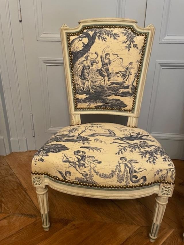 Pair Of Louis XVI Period Low Chairs-photo-3