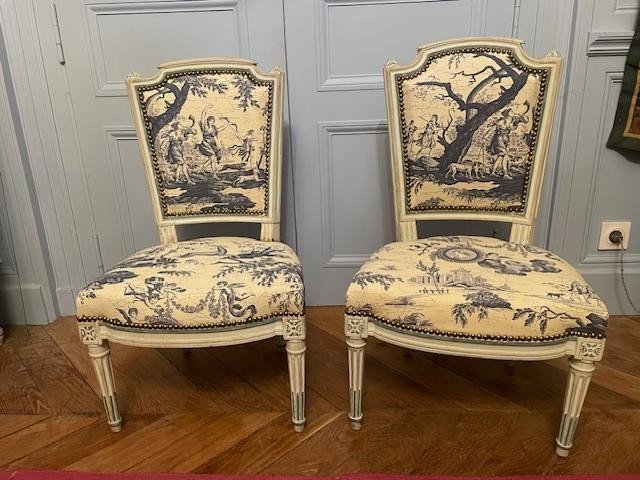 Pair Of Louis XVI Period Low Chairs