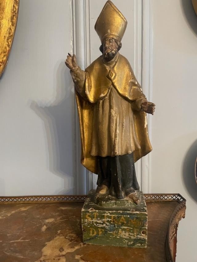 18th Century Gilded Wood And Stucco Statue