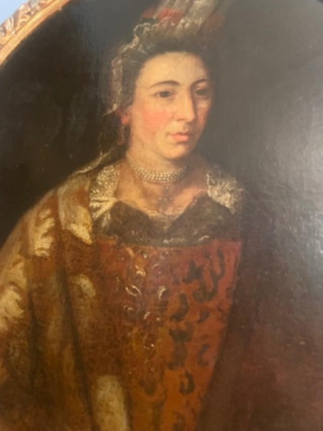 Important portrait d'une aristocrate Italienne du début 18 ème-photo-6