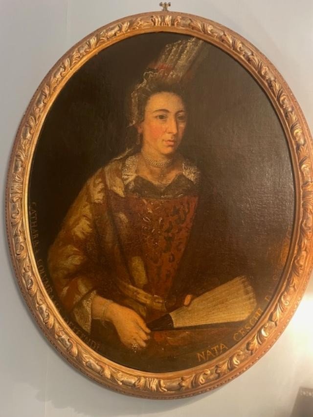 Important portrait d'une aristocrate Italienne du début 18 ème