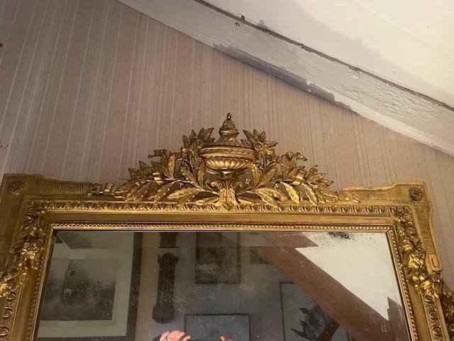 Louis XVI Style Wooden And Gilded Stucco Mirror