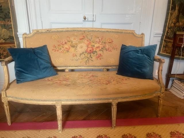 Louis XVI Period Lacquered Wood Sofa